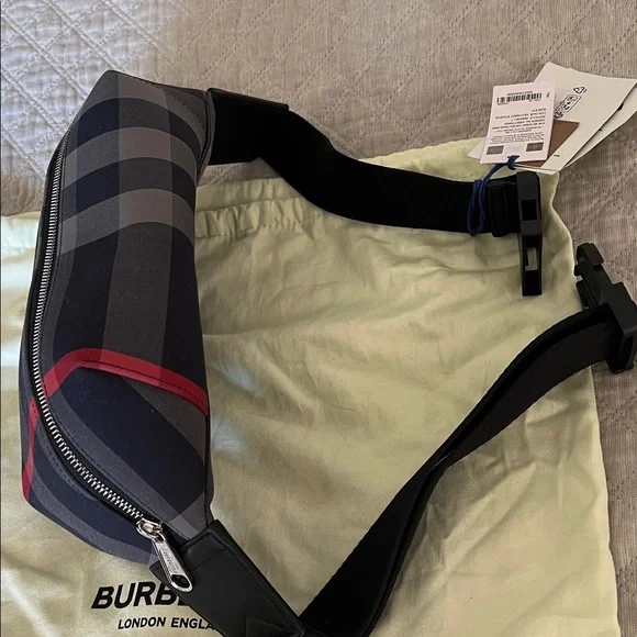 Burberry Black and Red Plaid Belt Bag - Picture 3 of 12
